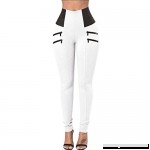 PASATO Pant For Women Leggings Elastic Trousers Thin Zipper Solid Mid-Calf Plus Size Plump Hips Pants White B07PTSYGWK